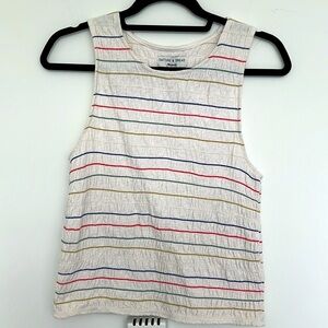 Madewell Texture & Thread crinkle-like colorful striped tank